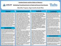 Gendered Justice and Politics of Memory: Rethinking Transitional Justice in Nepal