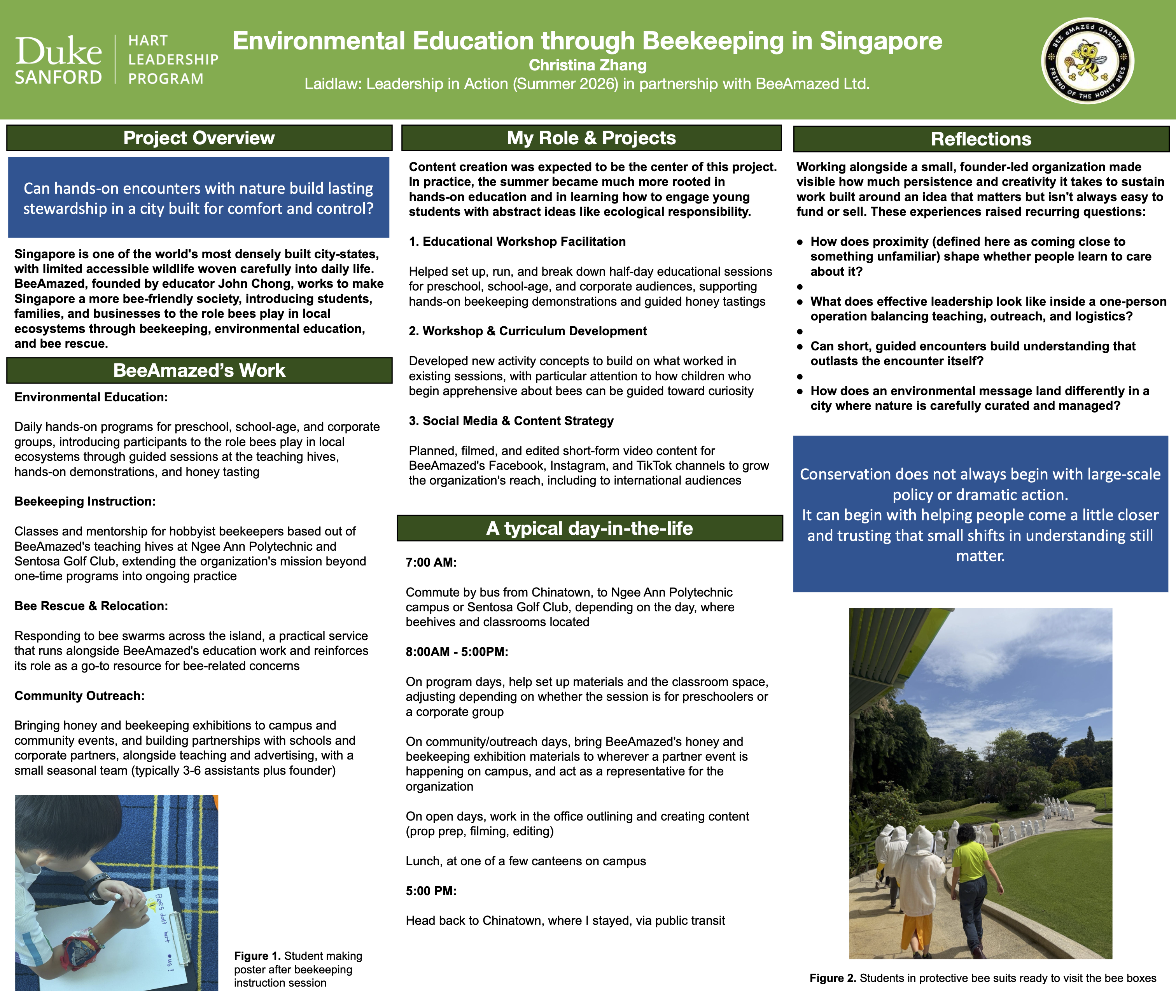 Project Poster: Environmental Education through Beekeeping in Singapore