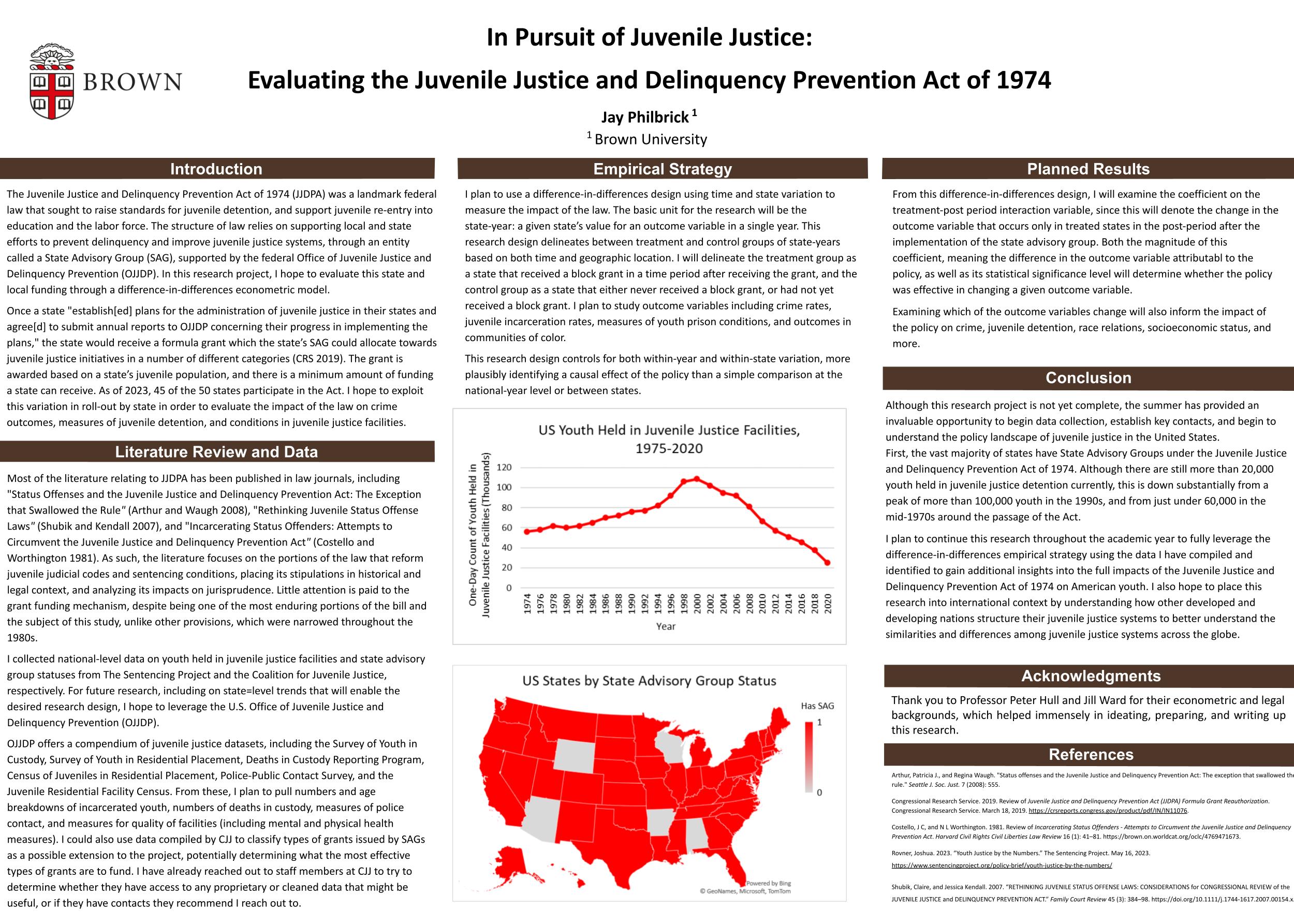 In Pursuit of Juvenile Justice:  Evaluating the Juvenile Justice and Delinquency Prevention Act of 1974